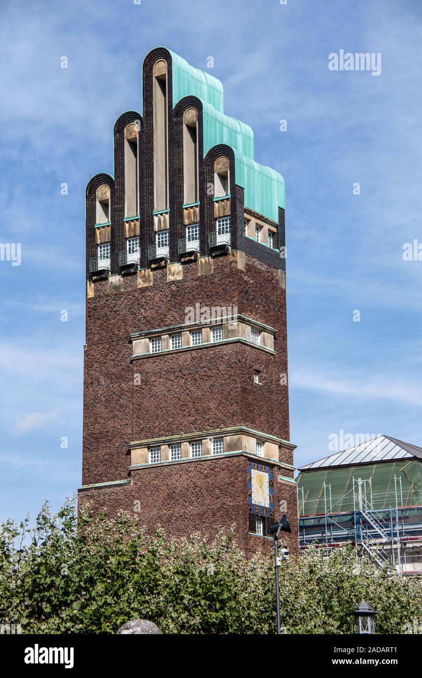 The wedding tower as a landmark in Darmstadt Stock Photo