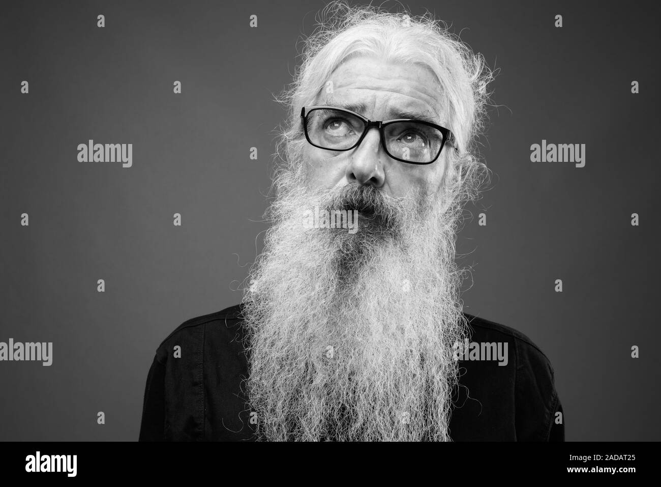Long hair and beard Black and White Stock Photos & Images - Alamy