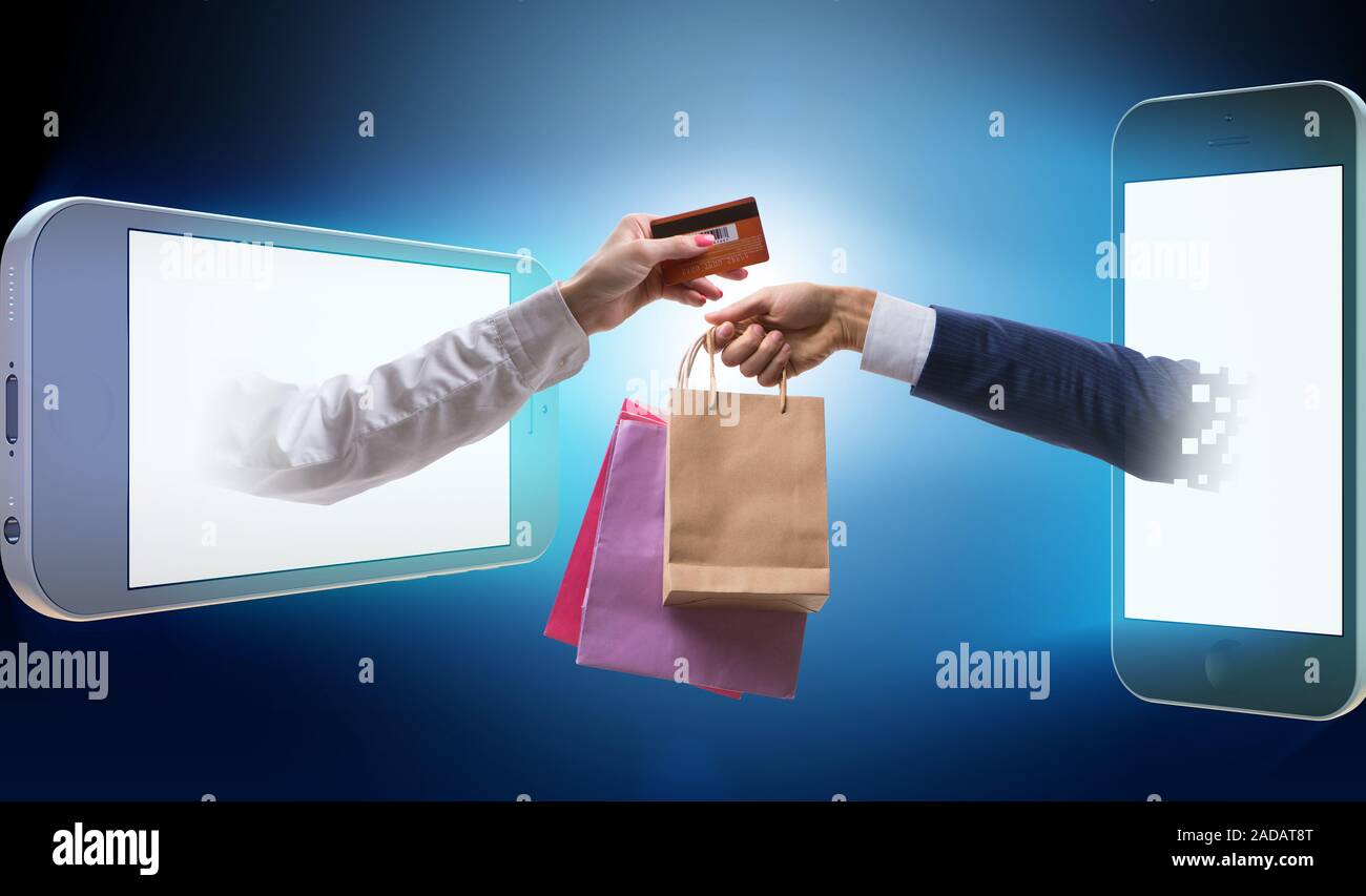 Online shopping through buying from hires stock photography