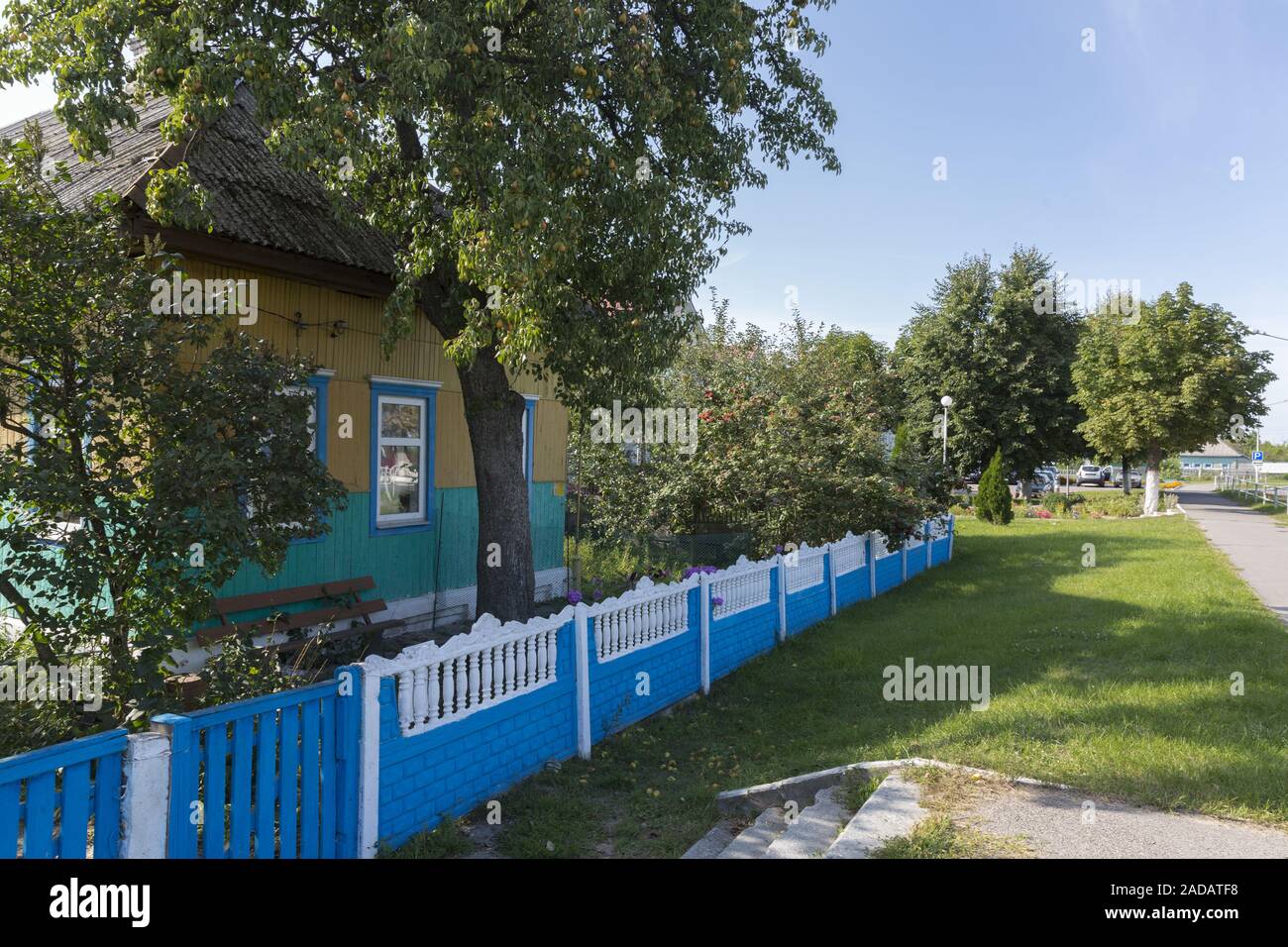 Typical residential house in the east of Belarus (Belarus) Stock Photo