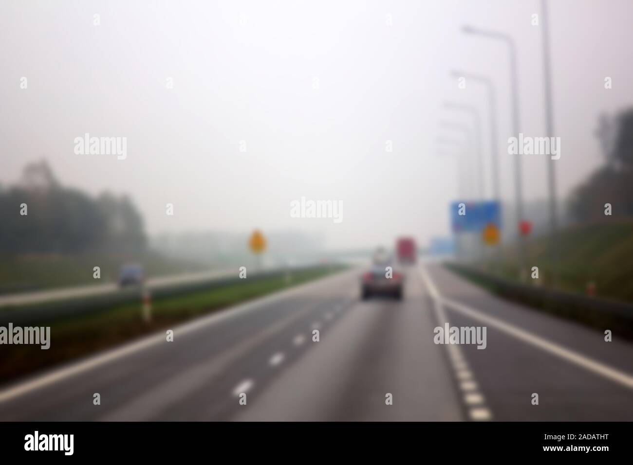 Strong blurred unrecognizable vehicles Stock Photo