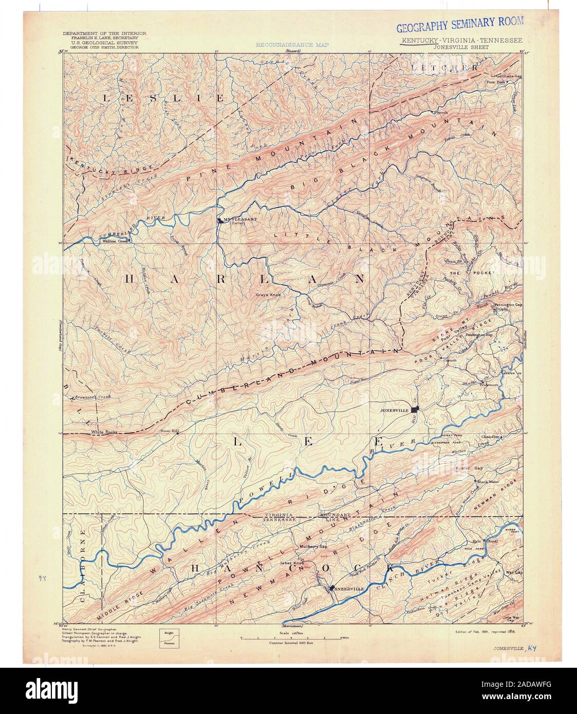 USGS TOPO Map Tennessee KY Jonesville 708998 1891 125000 Restoration