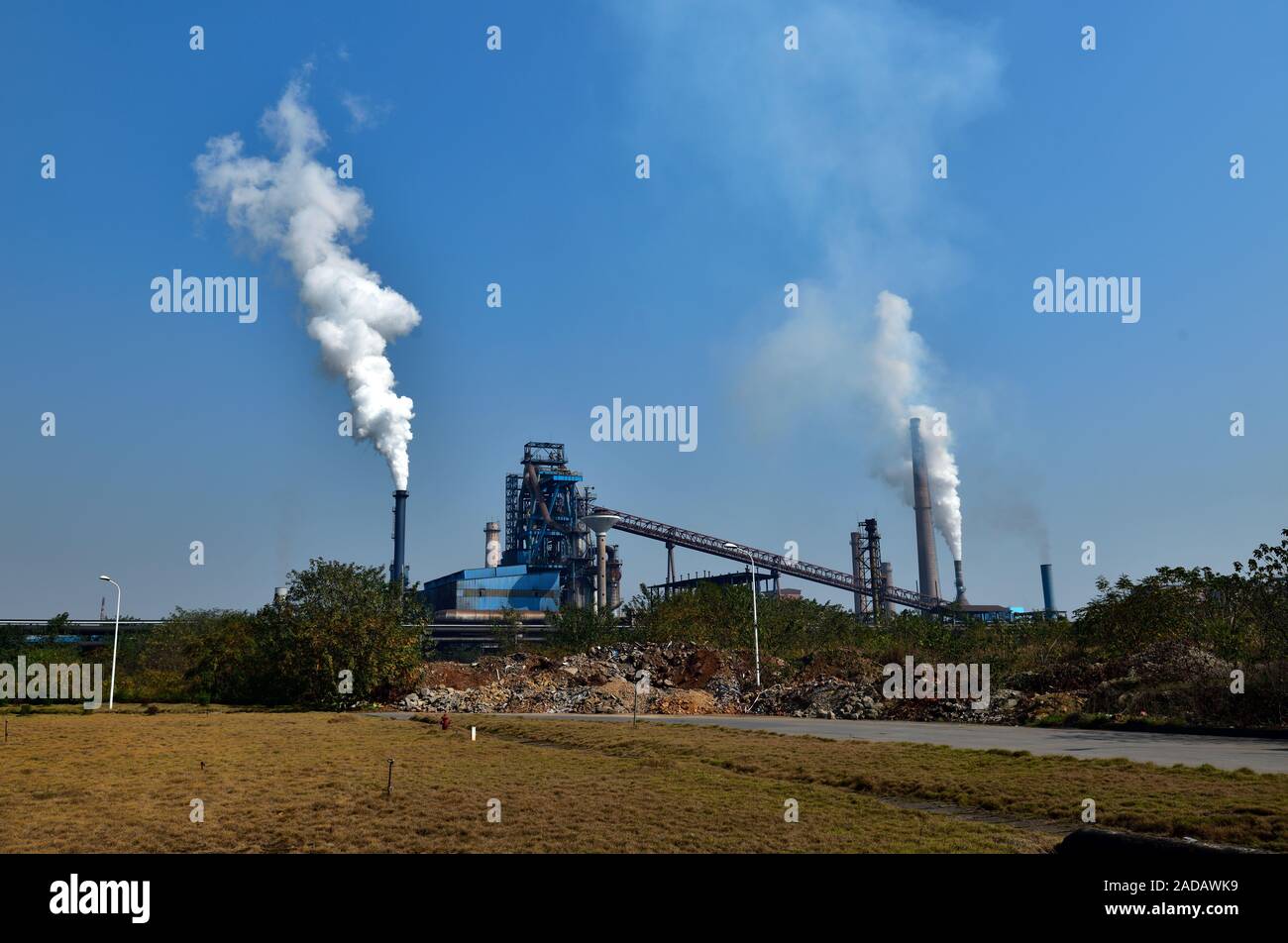 Large steel processing plant Stock Photo Alamy