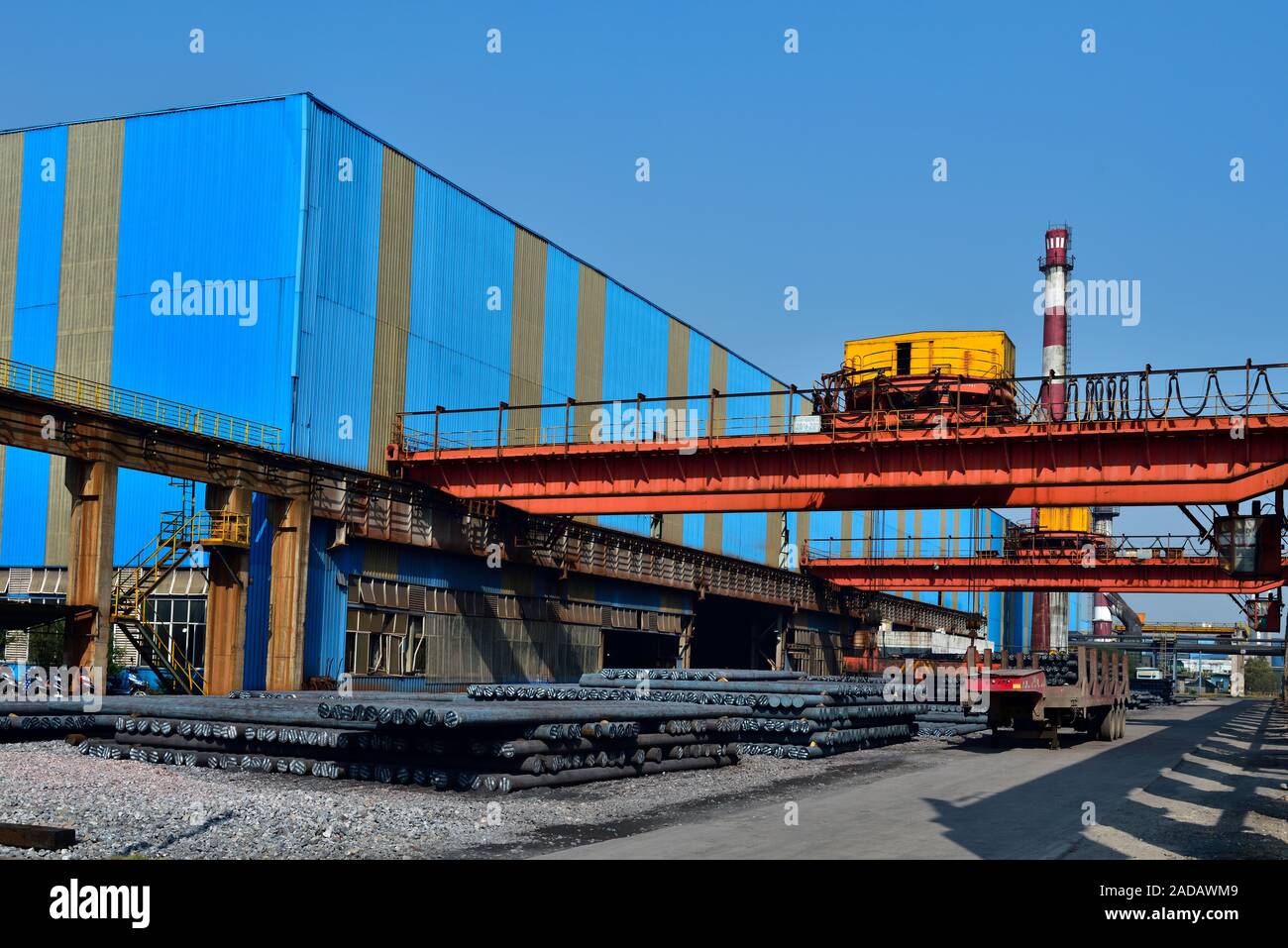 Large steel processing plant Stock Photo Alamy