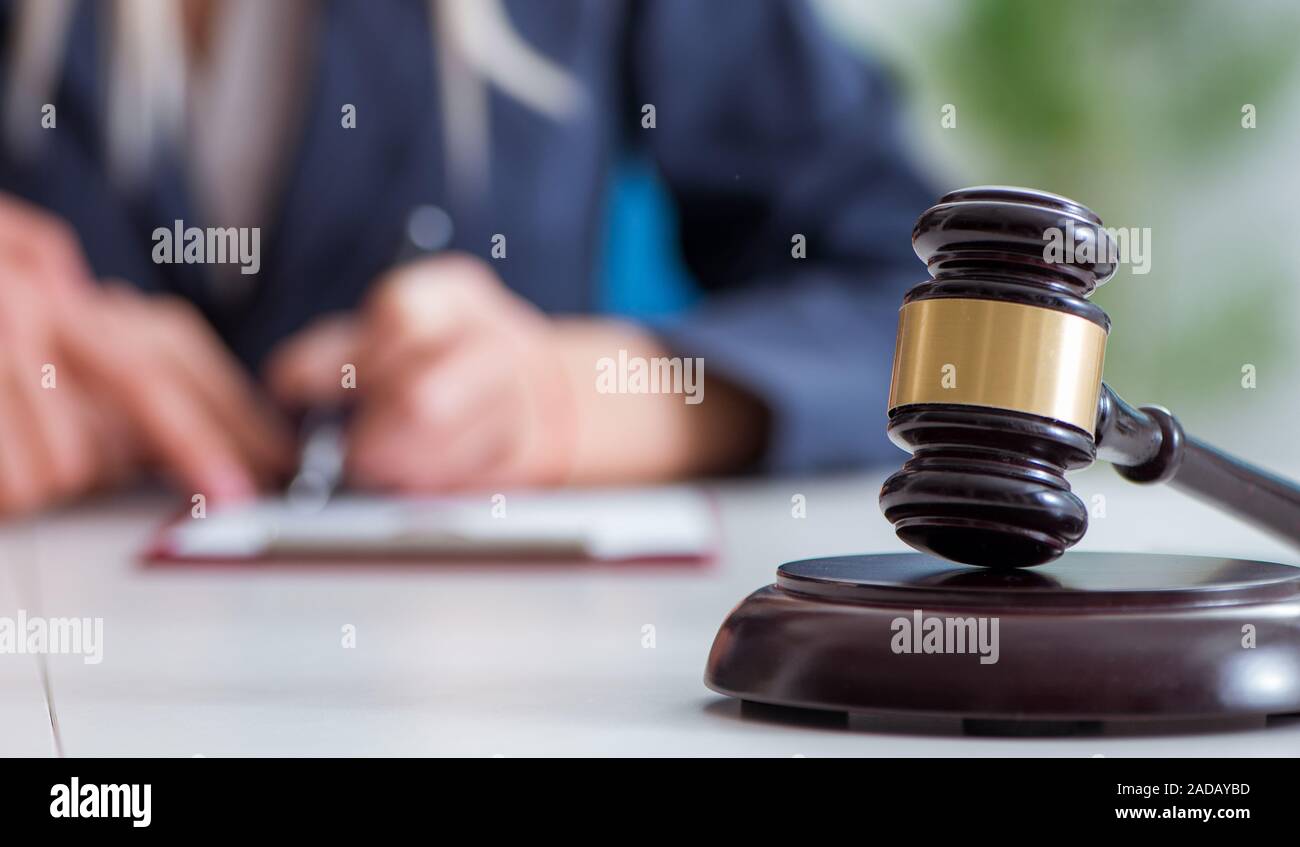 Judge and his gavel in law concept Stock Photo Alamy