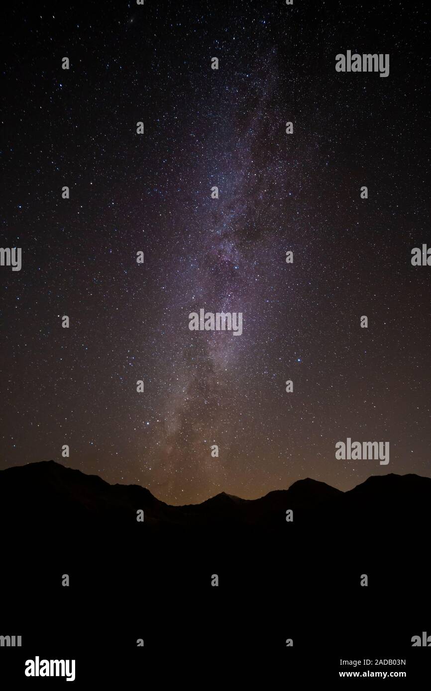 Milky way over Snowdon mountain, Snowdonia, North Wales Stock Photo