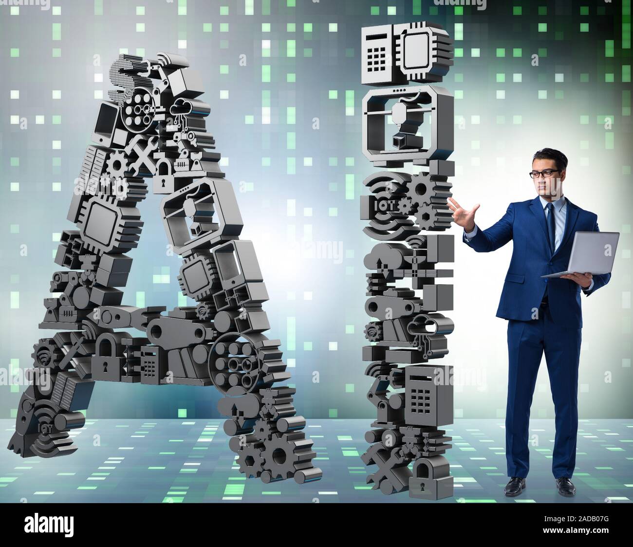 Artificial intelligence concept with Businessman Stock Photo - Alamy