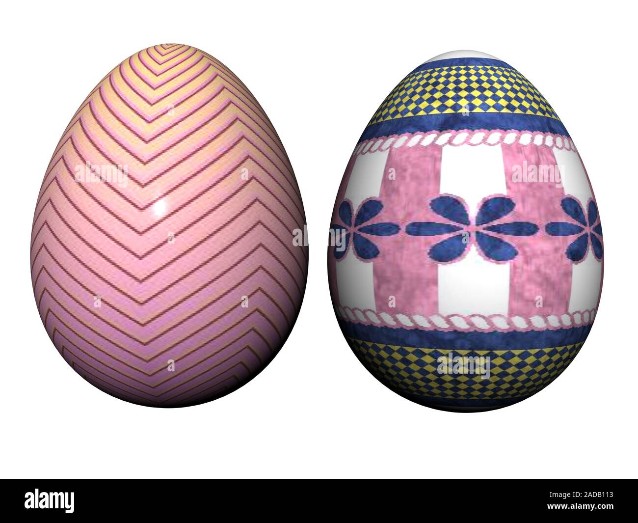 Easter eggs with colorful painting Stock Photo