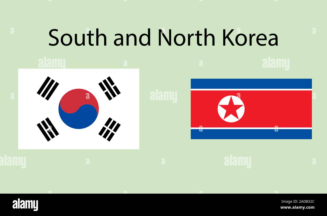 Korea Flag. National flag of South, North Korea. Vector illustration. Stock Vector