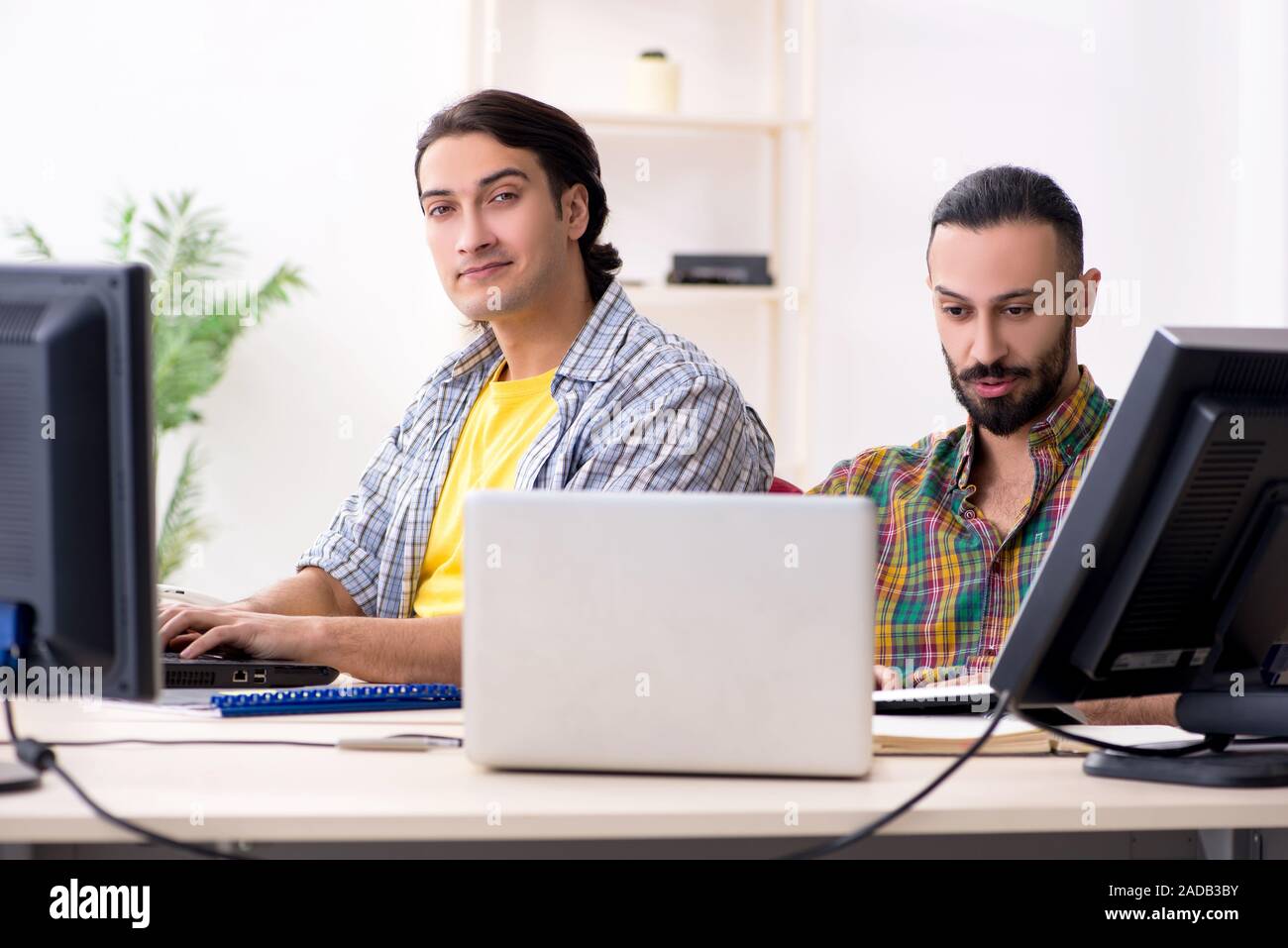 Two it specialists working in the office Stock Photo