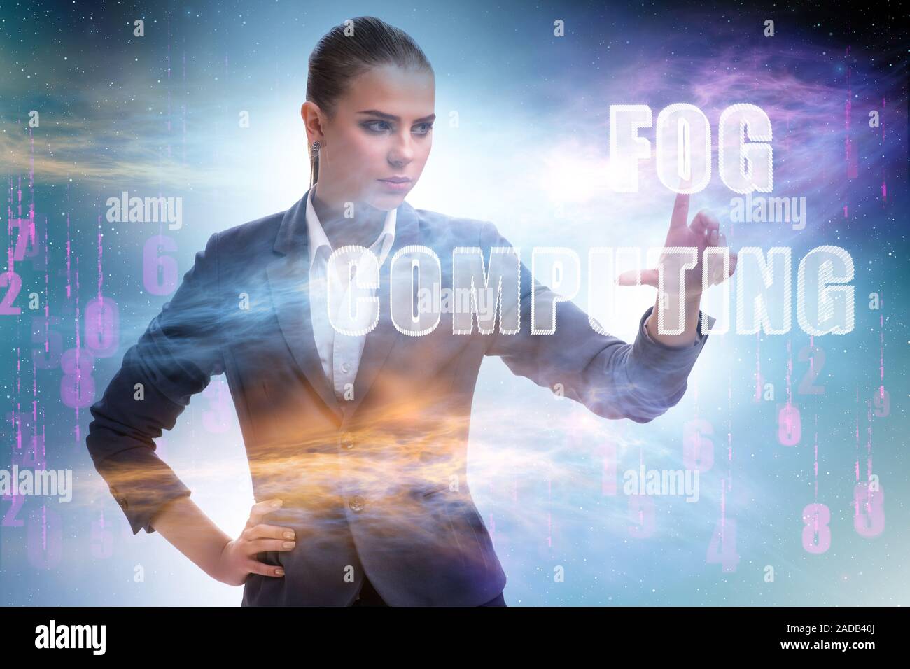 Concept of cloud edge and fog computing Stock Photo