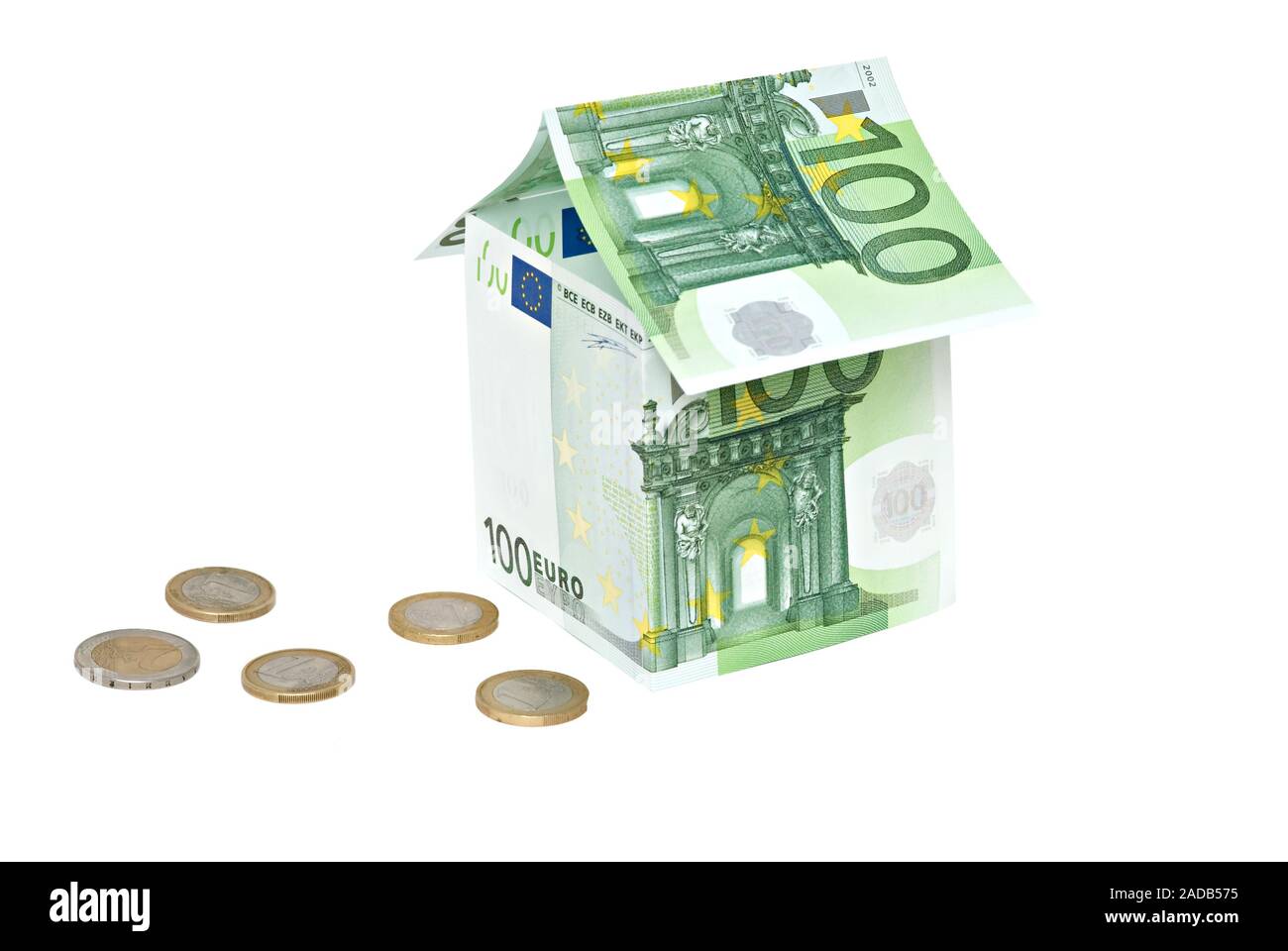 Money home isolated on white background Stock Photo