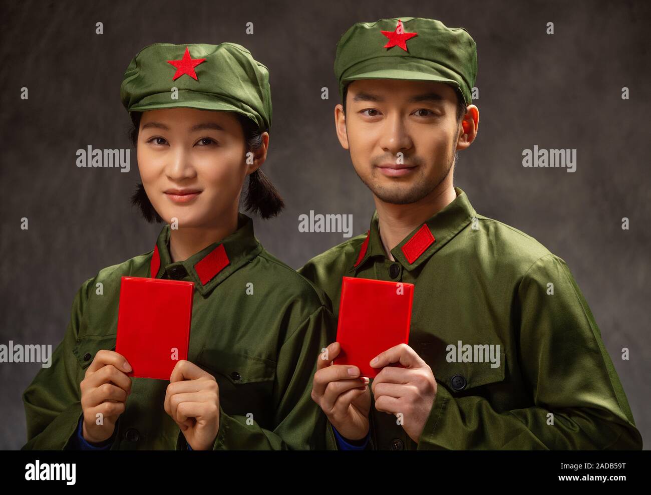 Young couple photo in uniform Stock Photo Alamy