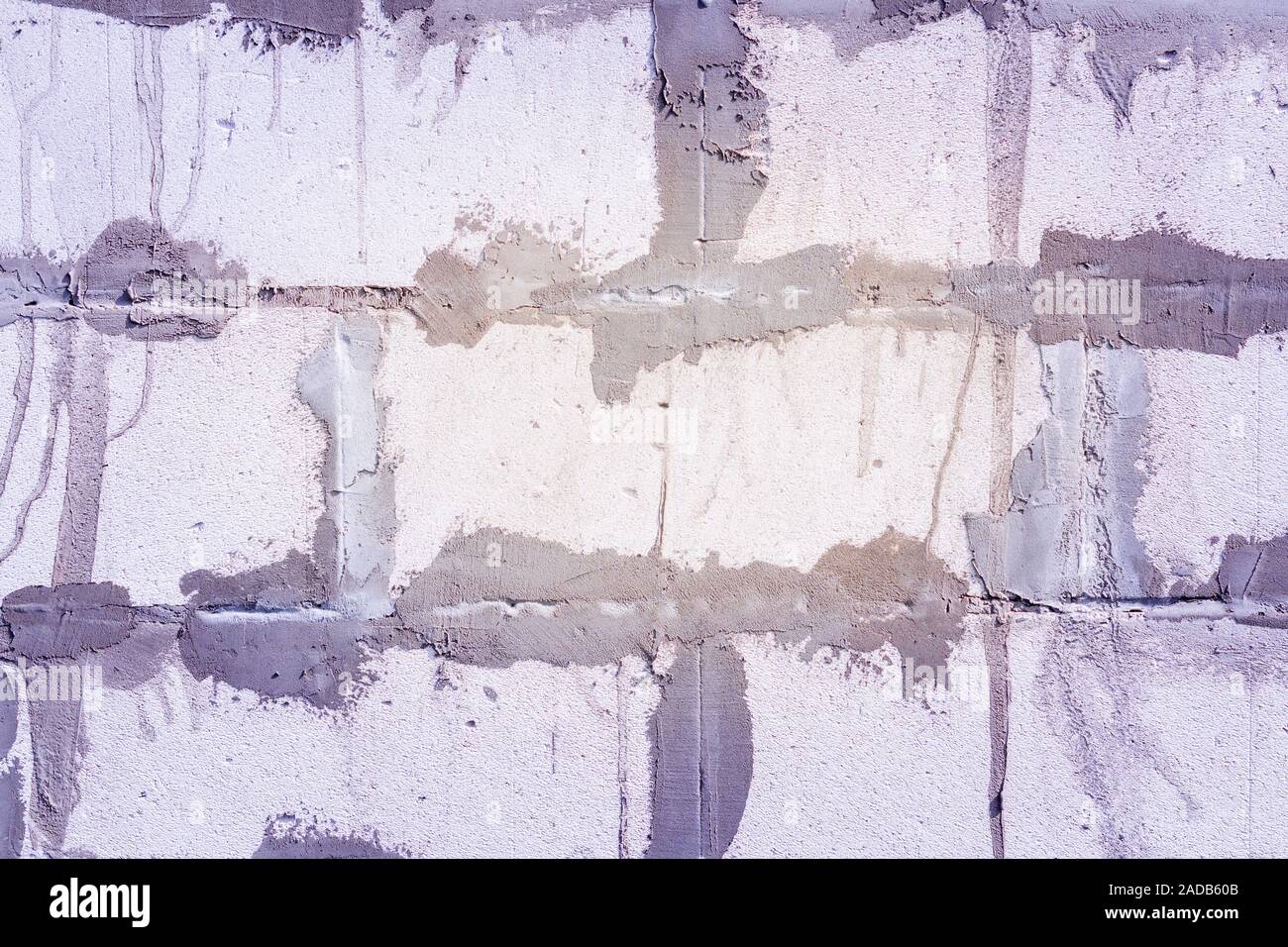 Stucco White Brick Wall. Abstract Whitewash Brickwall Background