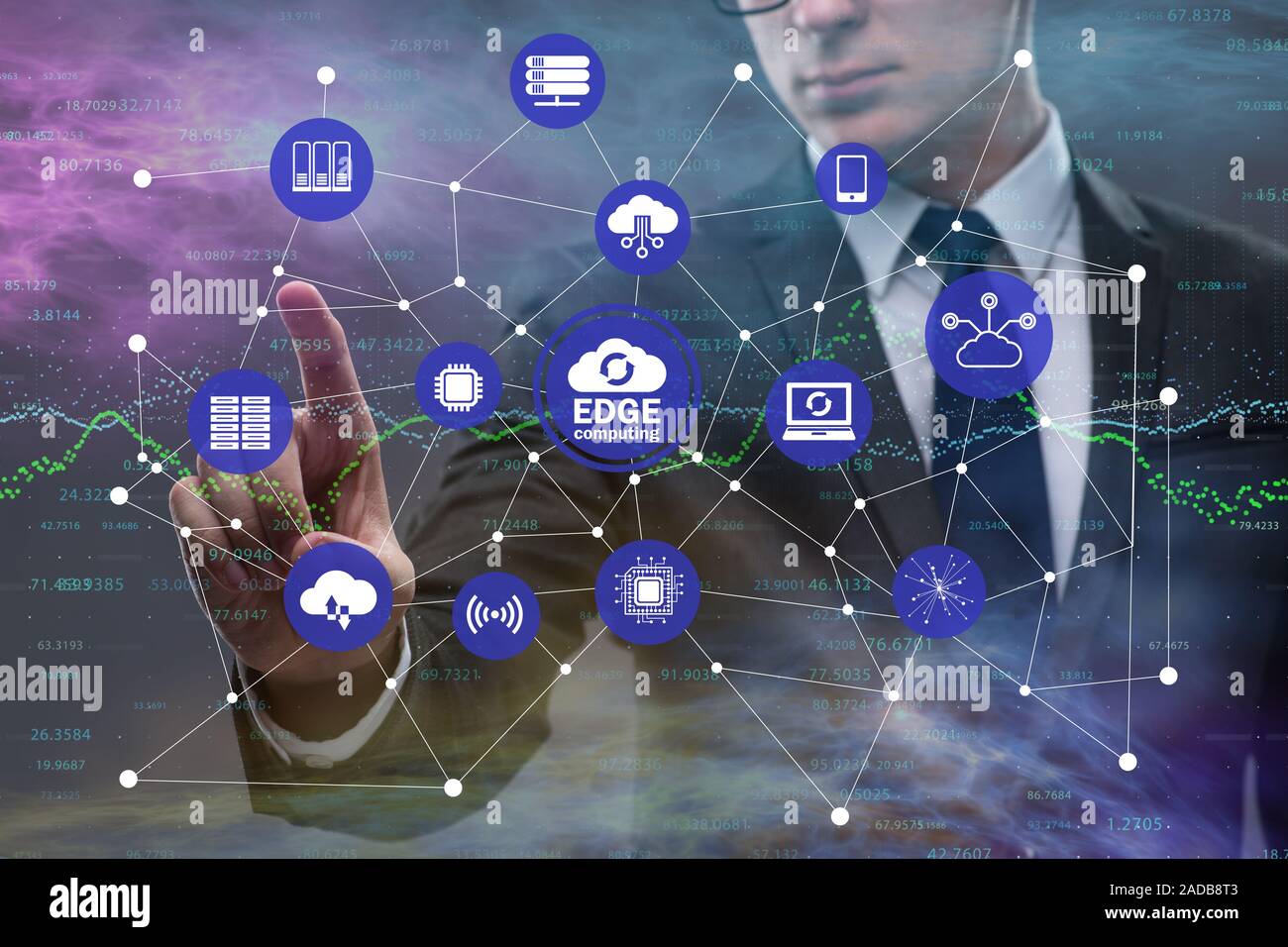 Fog and edge cloud computing concept Stock Photo