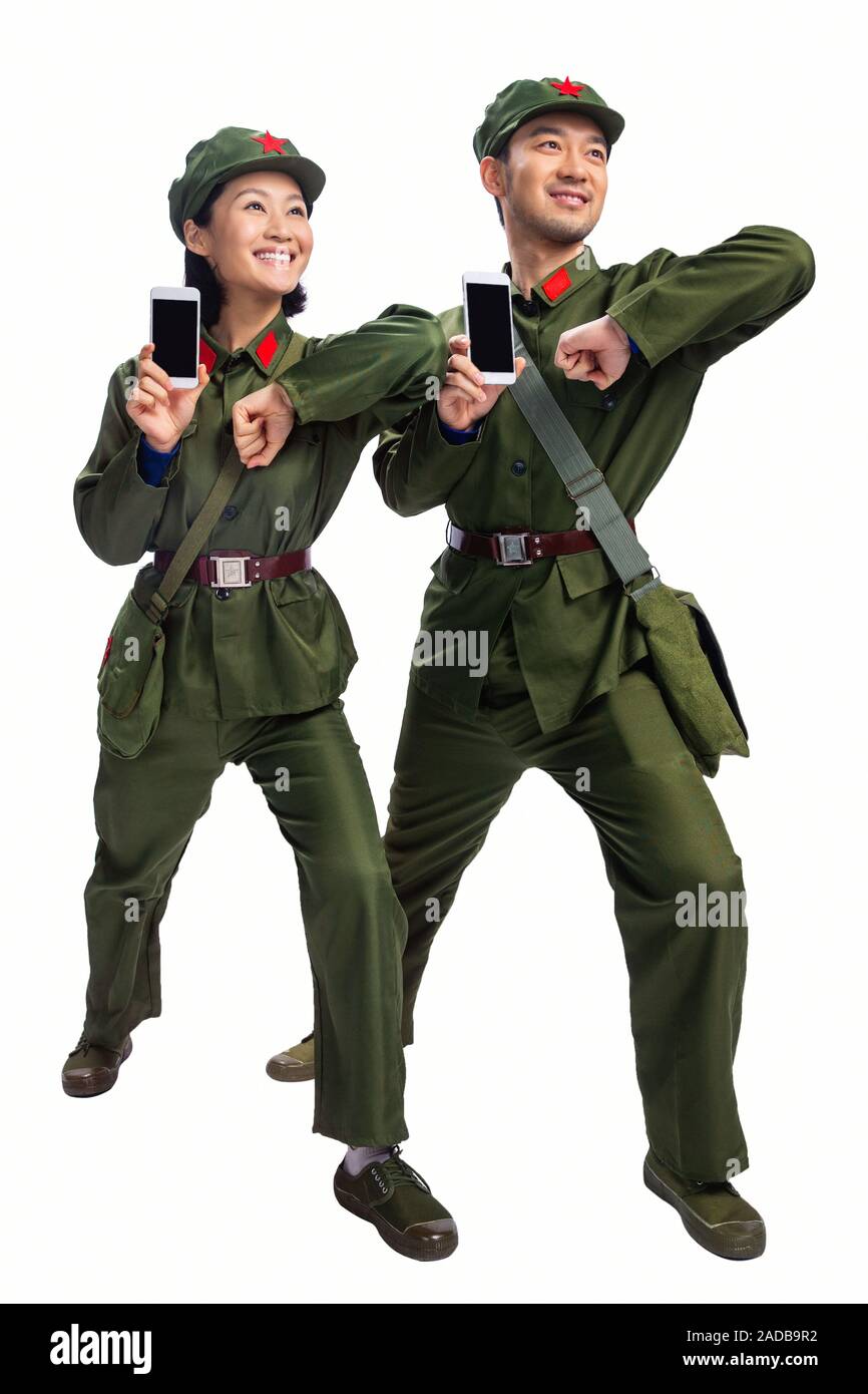 Young couples in military uniform Stock Photo - Alamy