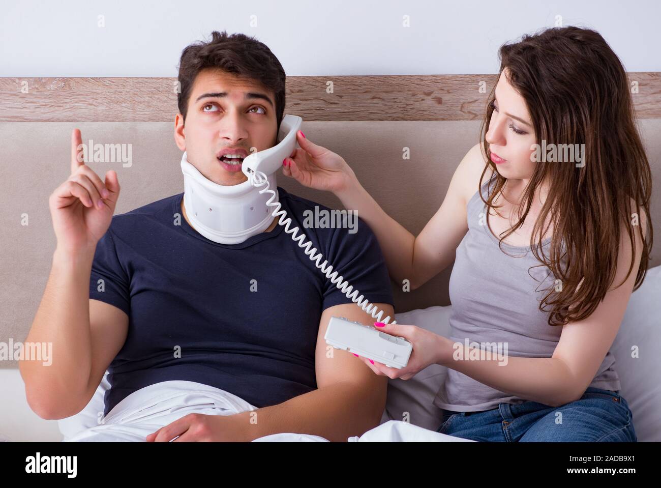 Woman Wearing Neck Brace Whiplash Injury Stock Photos Woman