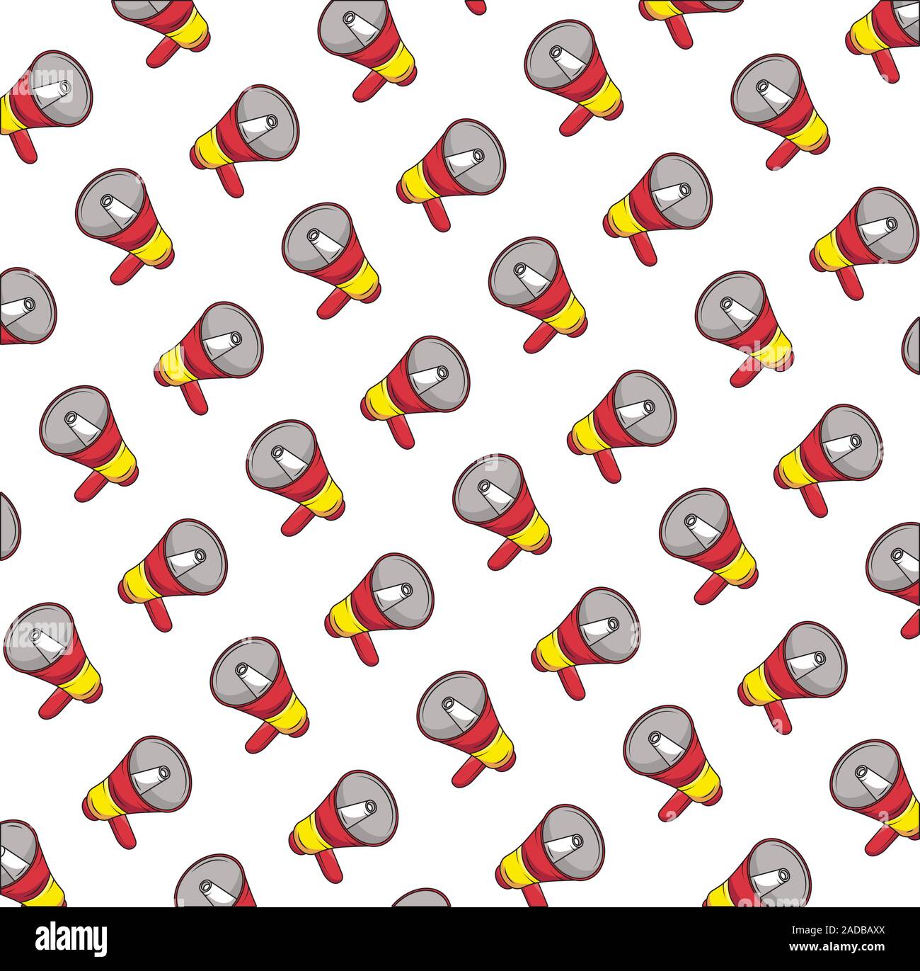 megaphones sound devices pop art style pattern Stock Vector