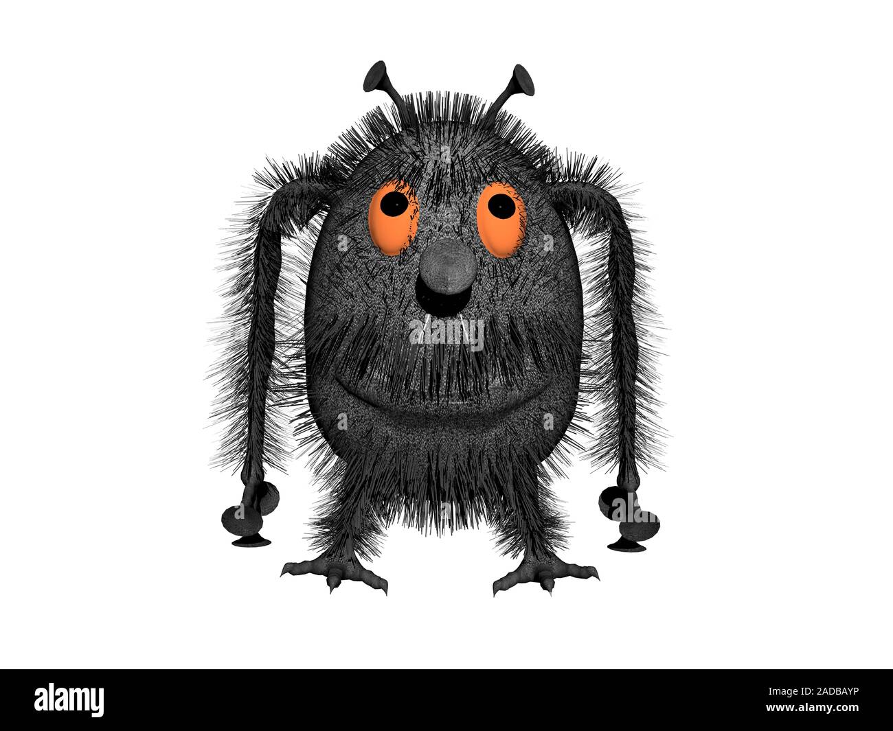 hairy cartoon monster Stock Photo