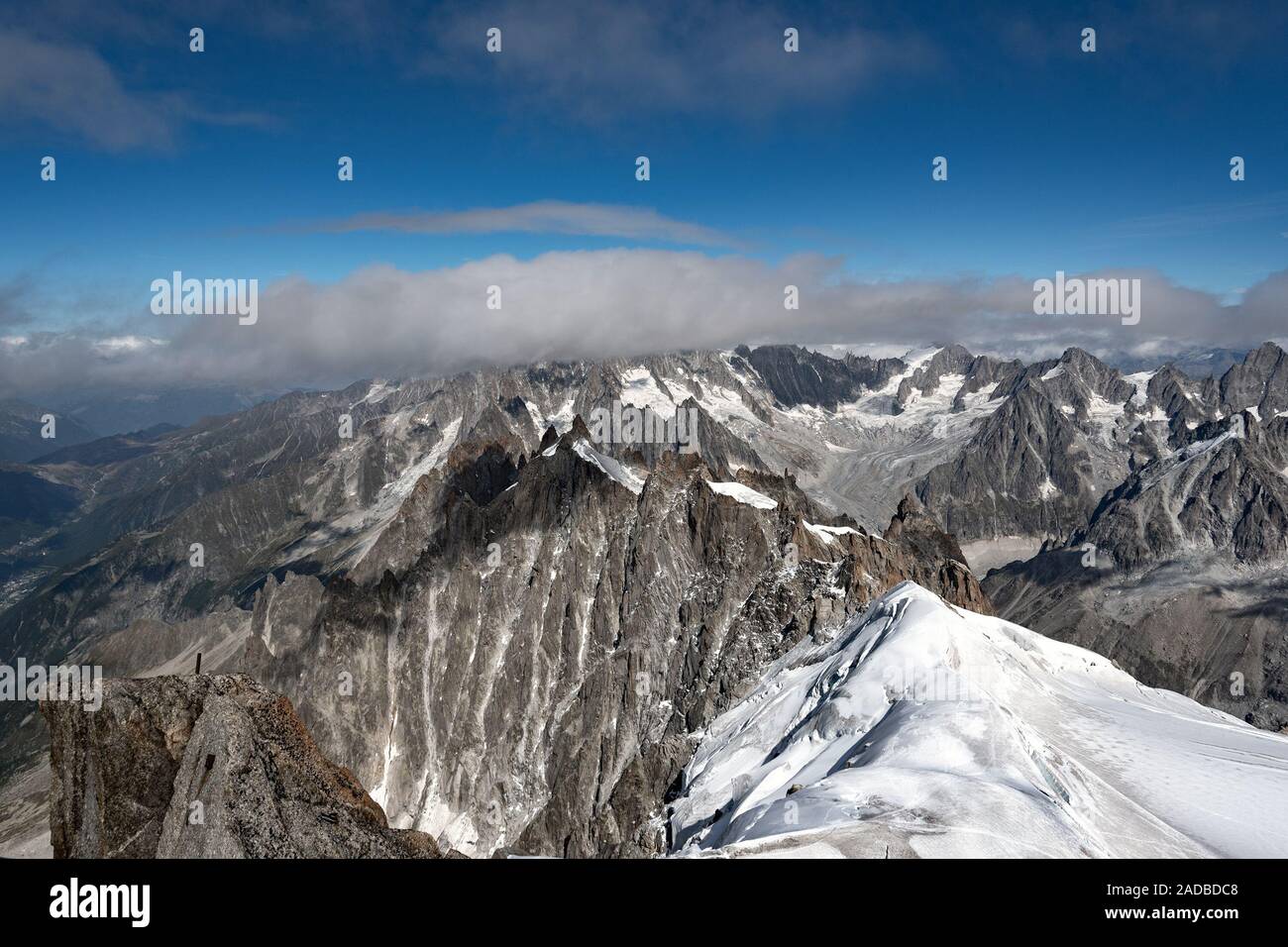 Summits of Alps, view from Aiguille du Midi Stock Photo - Alamy