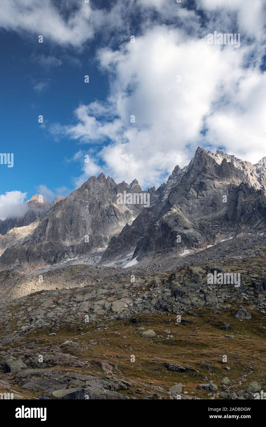 Summits of Alps, view from Aiguille du Midi Stock Photo - Alamy