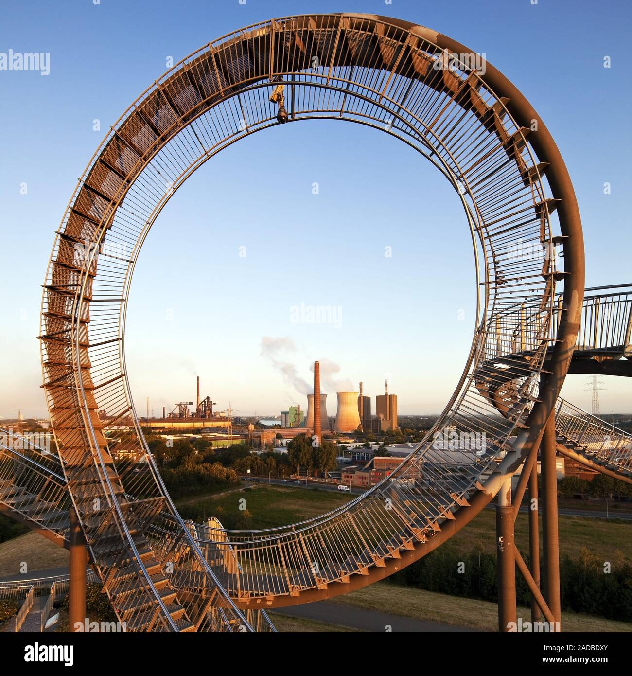 Tiger and Turtle - Magic Mountain, art sculpture and landmark, Angerpark, Duisburg, Germany, Europe Stock Photo