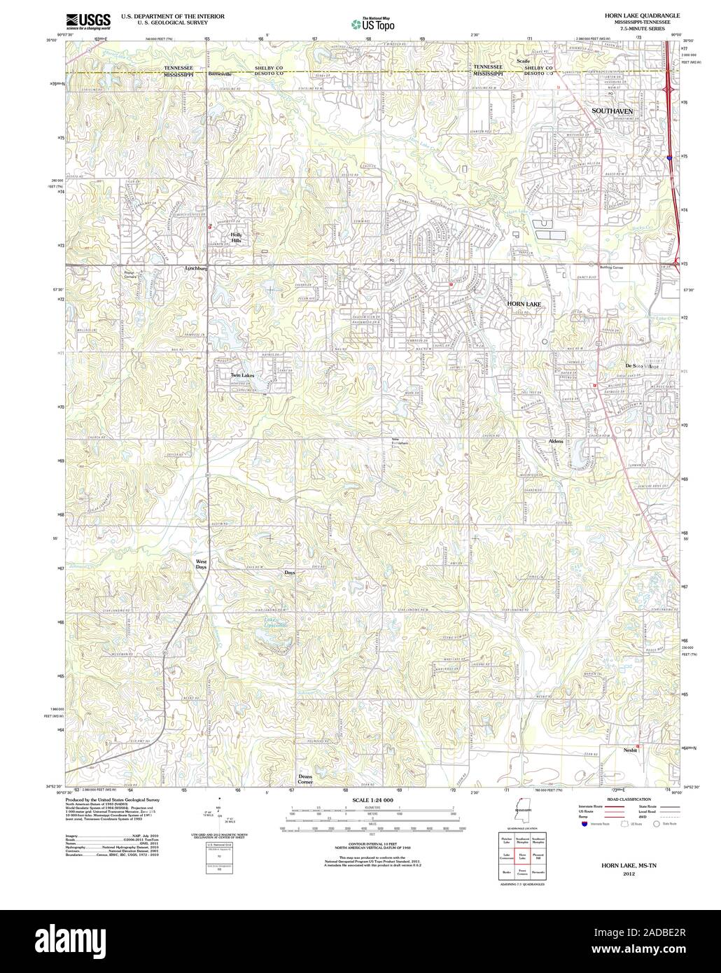 Map Of Horn Lake Hi Res Stock Photography And Images Alamy Usgs Topo Map Tennessee Ms Horn Lake 20120329 Tm Restoration 2ADBE2R