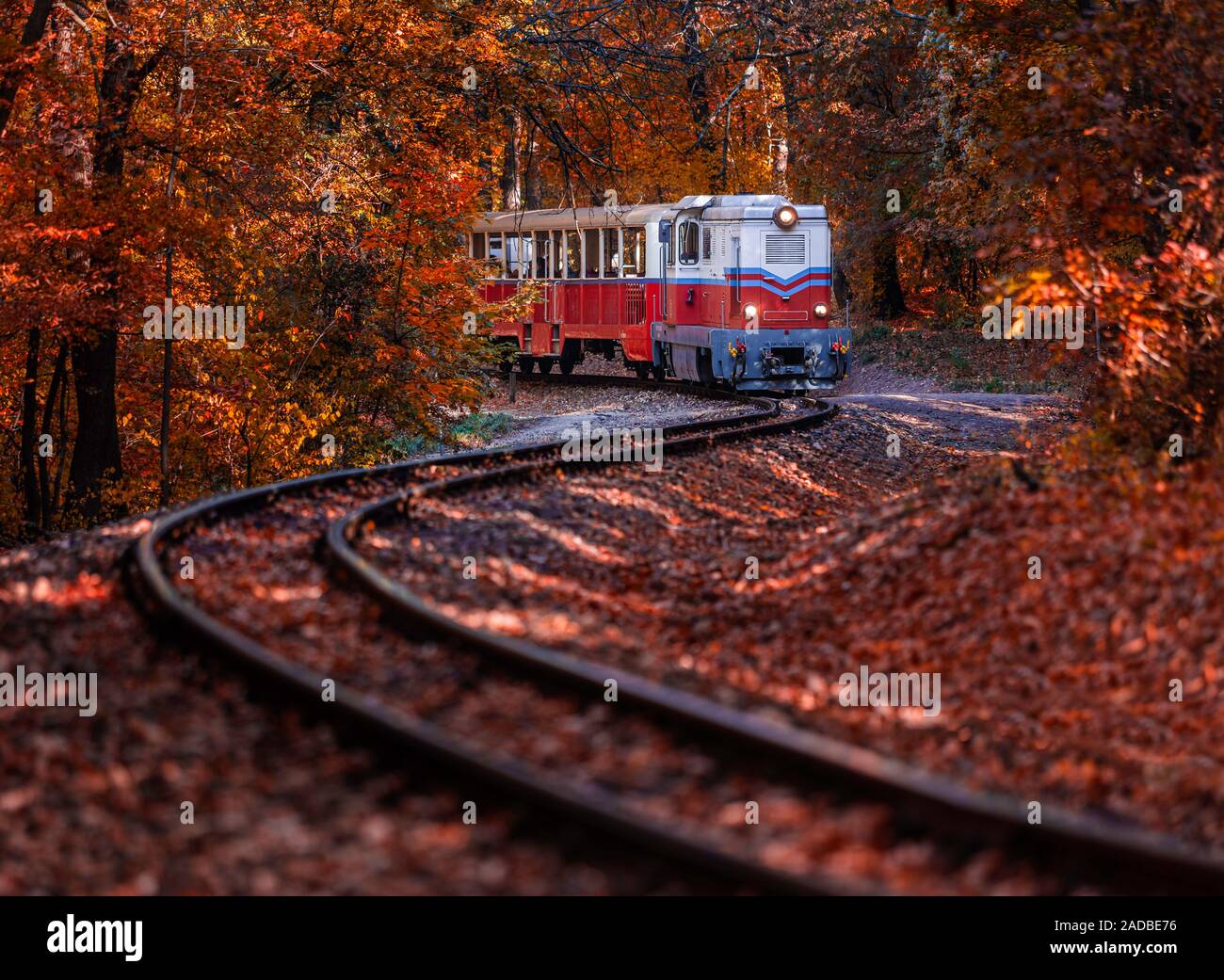 Budapest, Hungary Beautiful autumn scenery with the Children's train