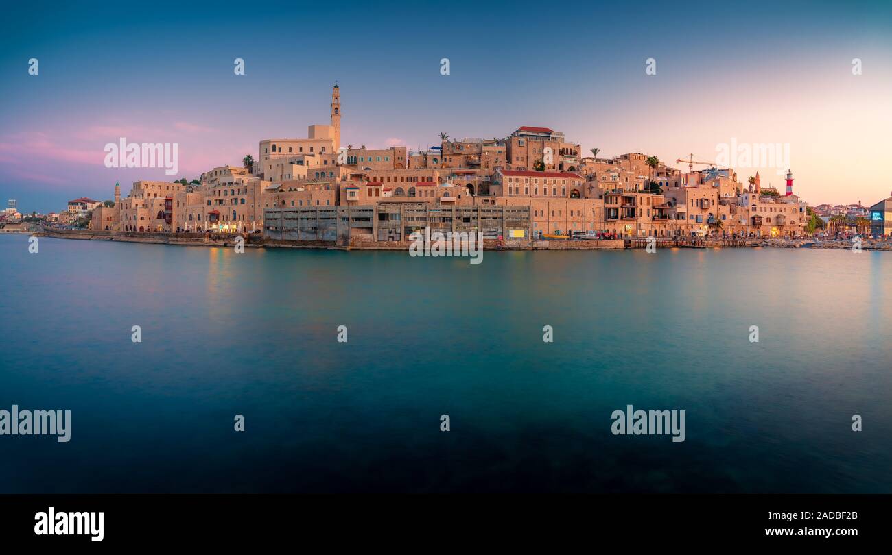 Beautiful panoramic view of Jaffa port and old town in Tel Aviv, Israel Stock Photo