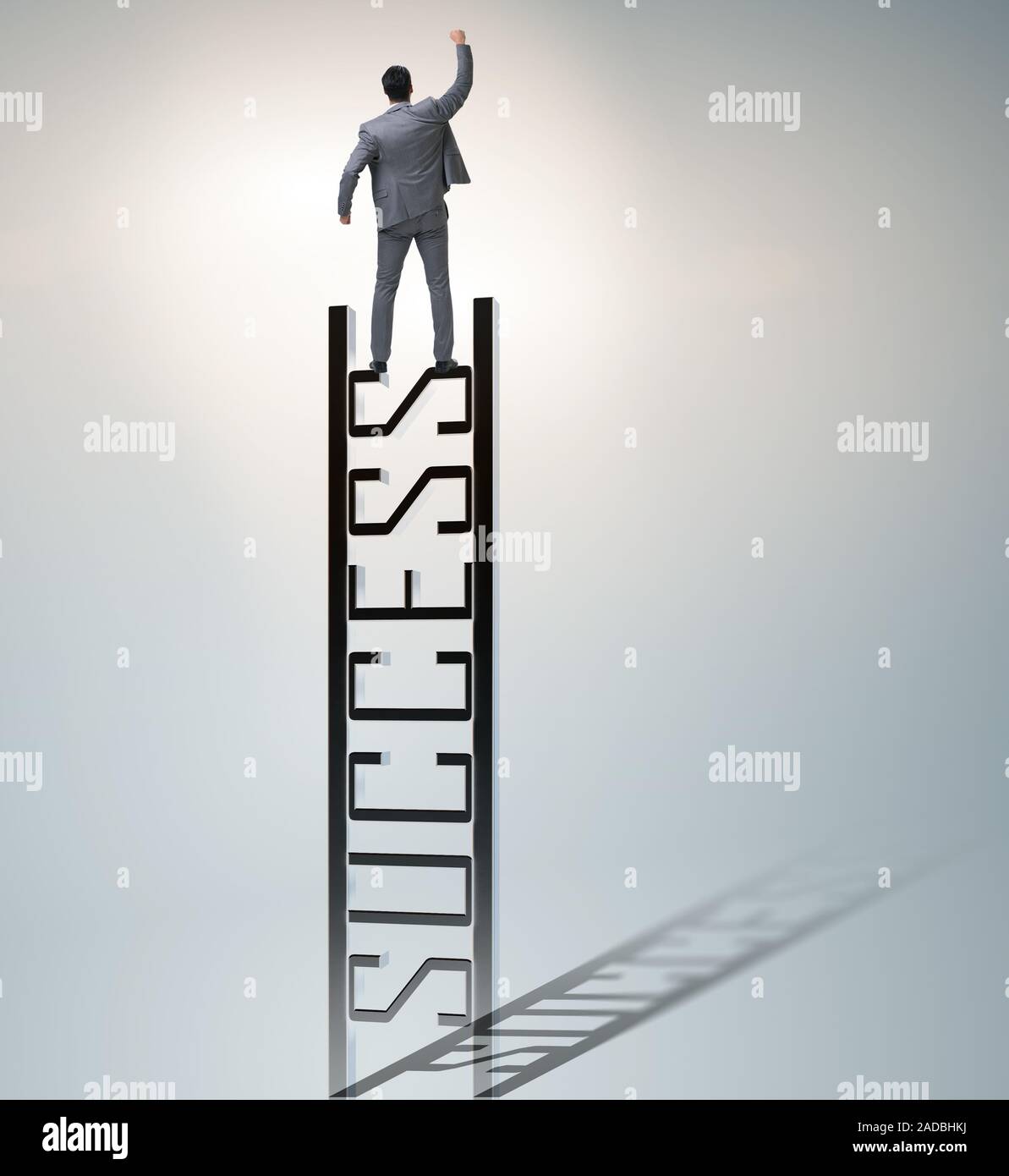 Businessman climbing the career ladder of success Stock Photo - Alamy