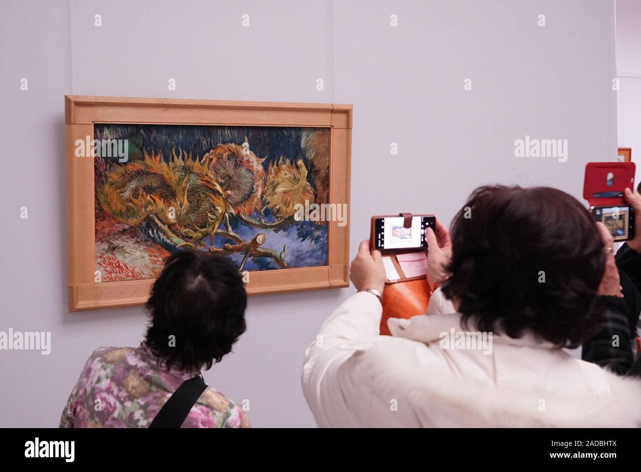 Onnauwkeurig Kalmerend terugvallen Otterlo, Netherlands. 3rd Dec, 2019. Visitors take pictures of a painting  of Vincent van Gogh at the Kroller-Muller Museum in Otterlo, the  Netherlands, Dec. 3, 2019. The Kroller-Muller Museum, famous for its