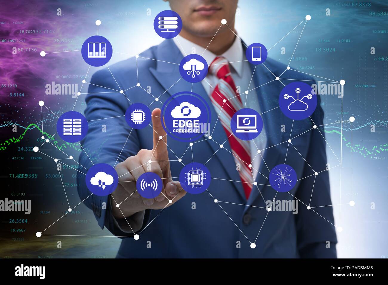 Fog and edge cloud computing concept Stock Photo