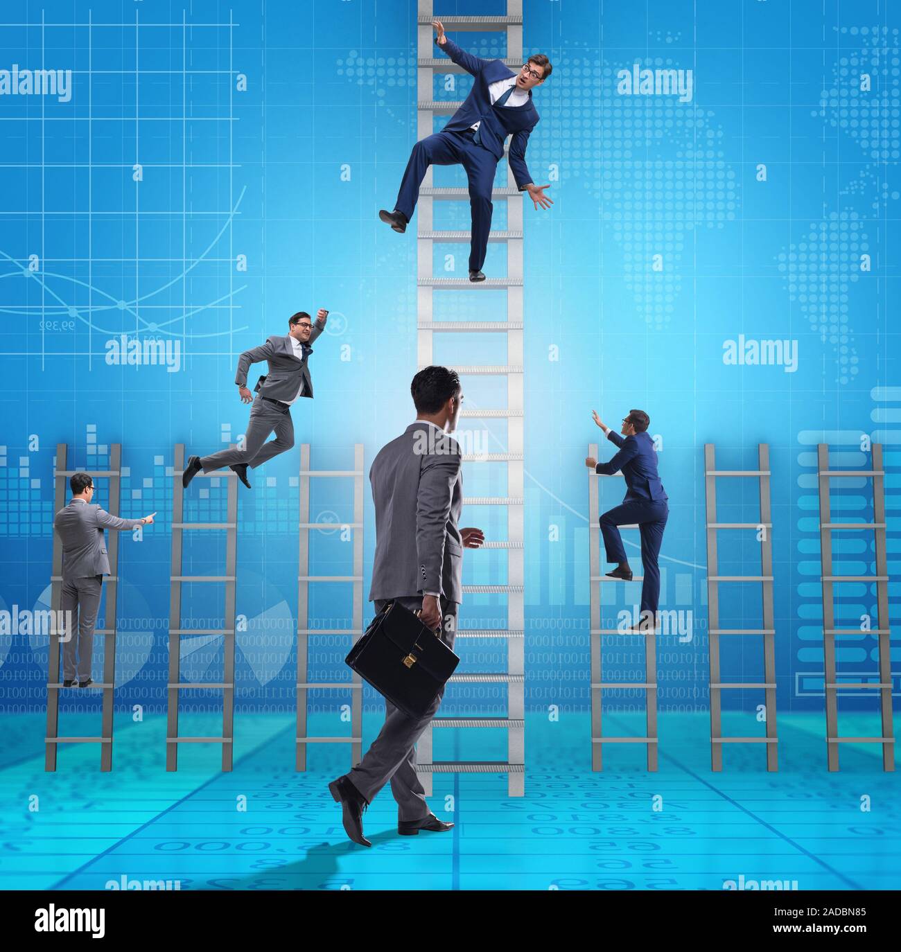 Competition concept with Businessman beating competitors Stock Photo ...