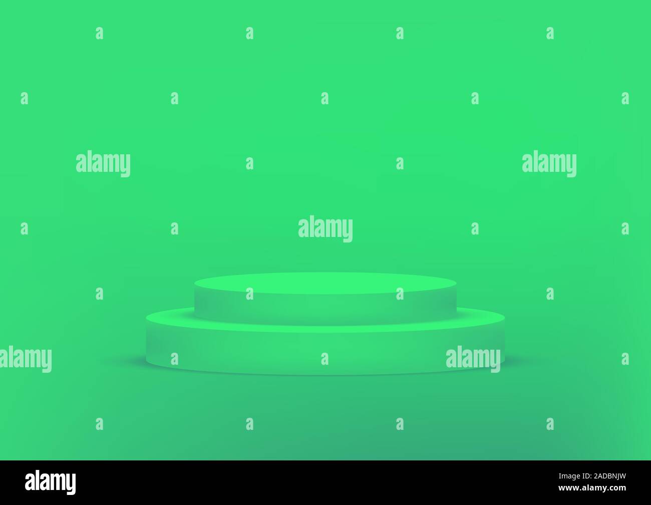 Empty podium studio green background for product display with copy ...