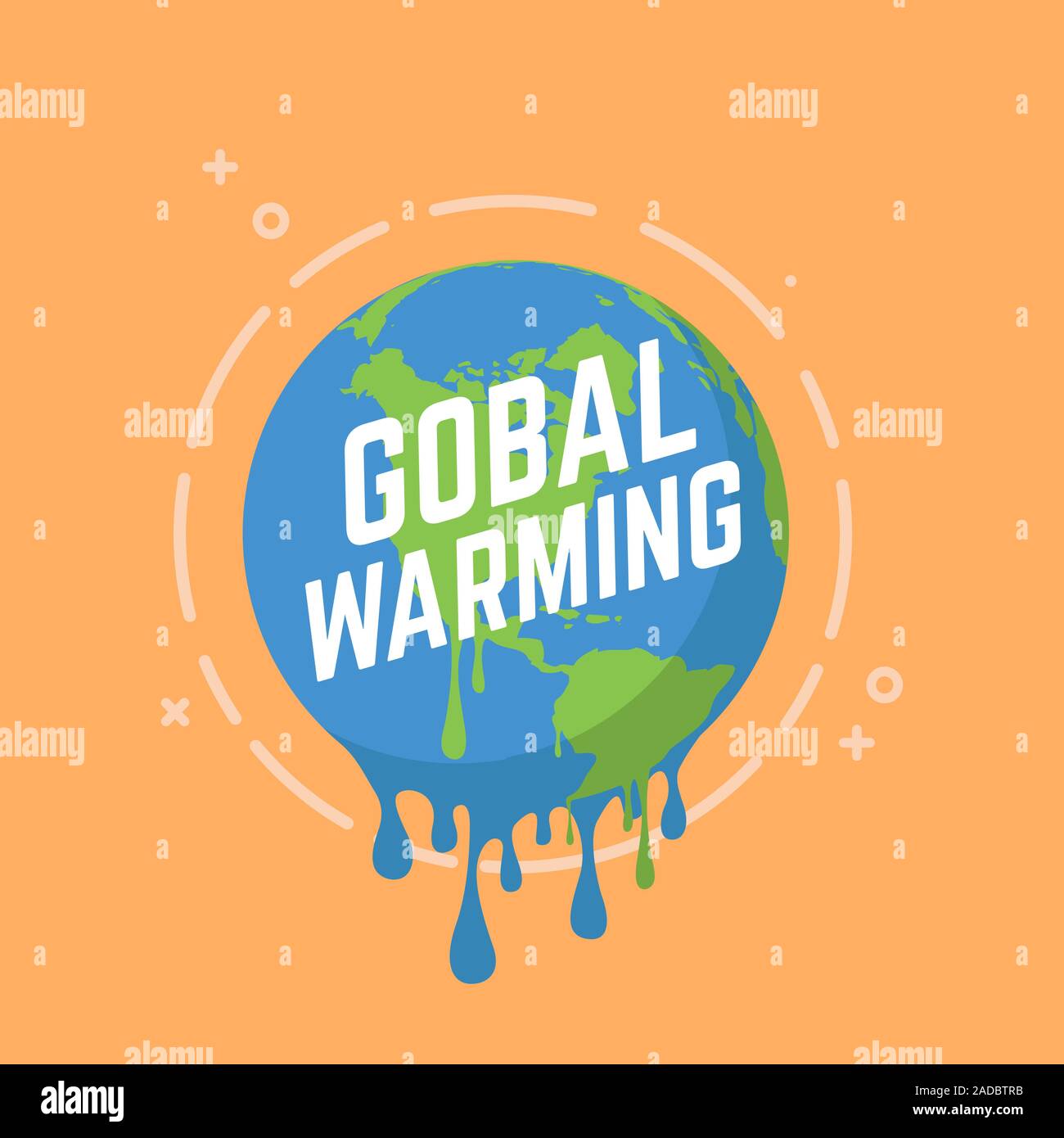 Global warming, Graphic illustration of a melting earth Stock Vector ...