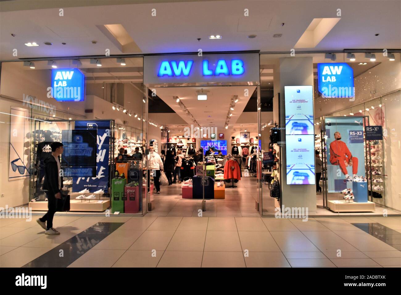 AW LAB'S FASHION STORE ENTRANCE IN EUROMA 2 SHOPPING CENTER IN ROME Stock  Photo - Alamy