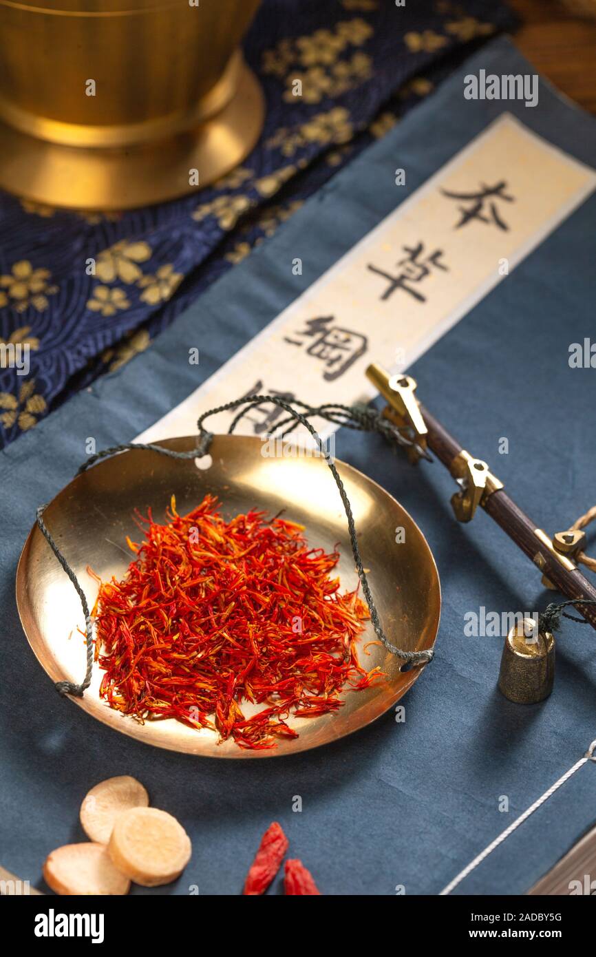 Traditional Chinese medicine safflower Stock Photo