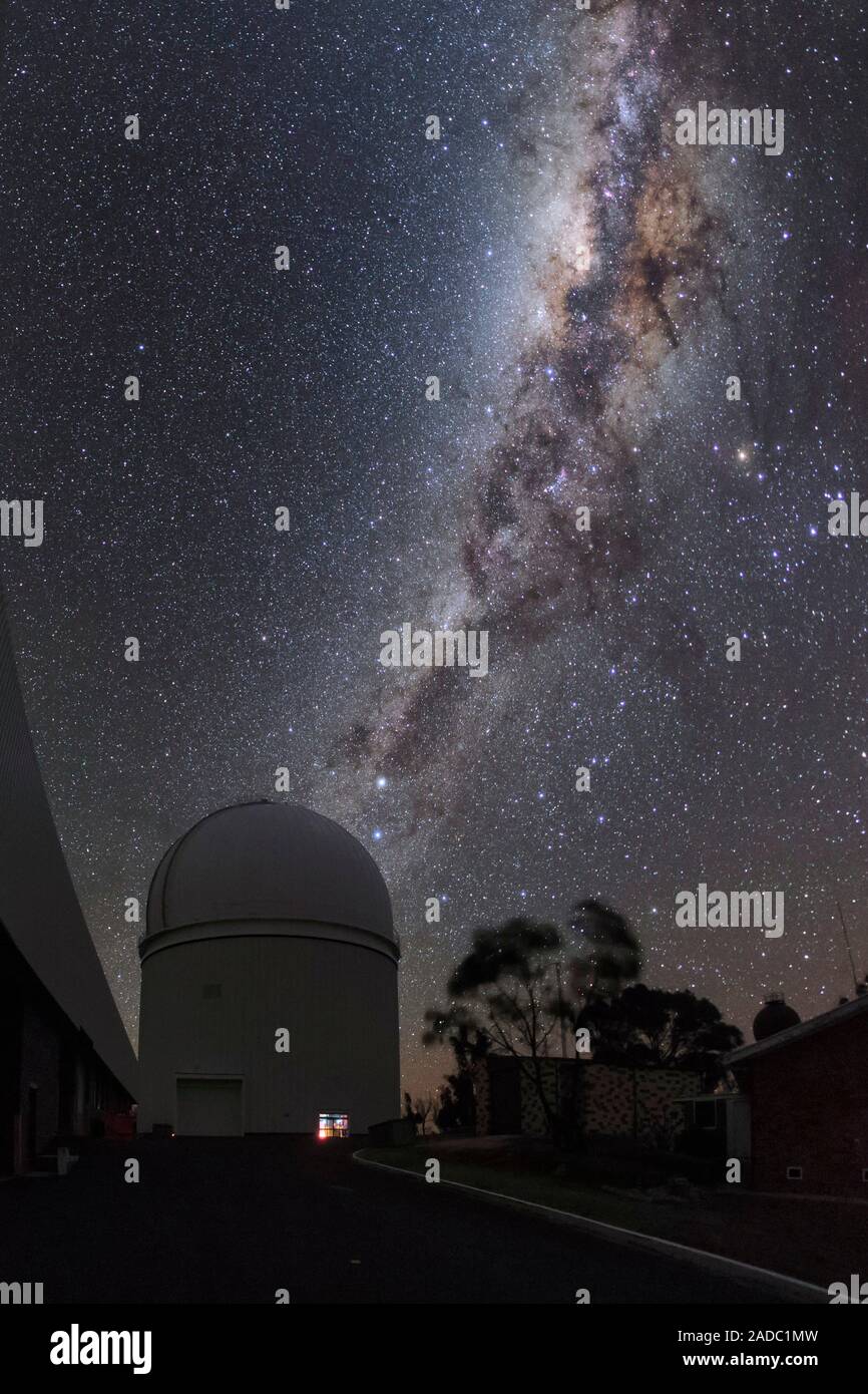 Milky Way over AngloAustralian Telescope. Band of the Milky Way galaxy