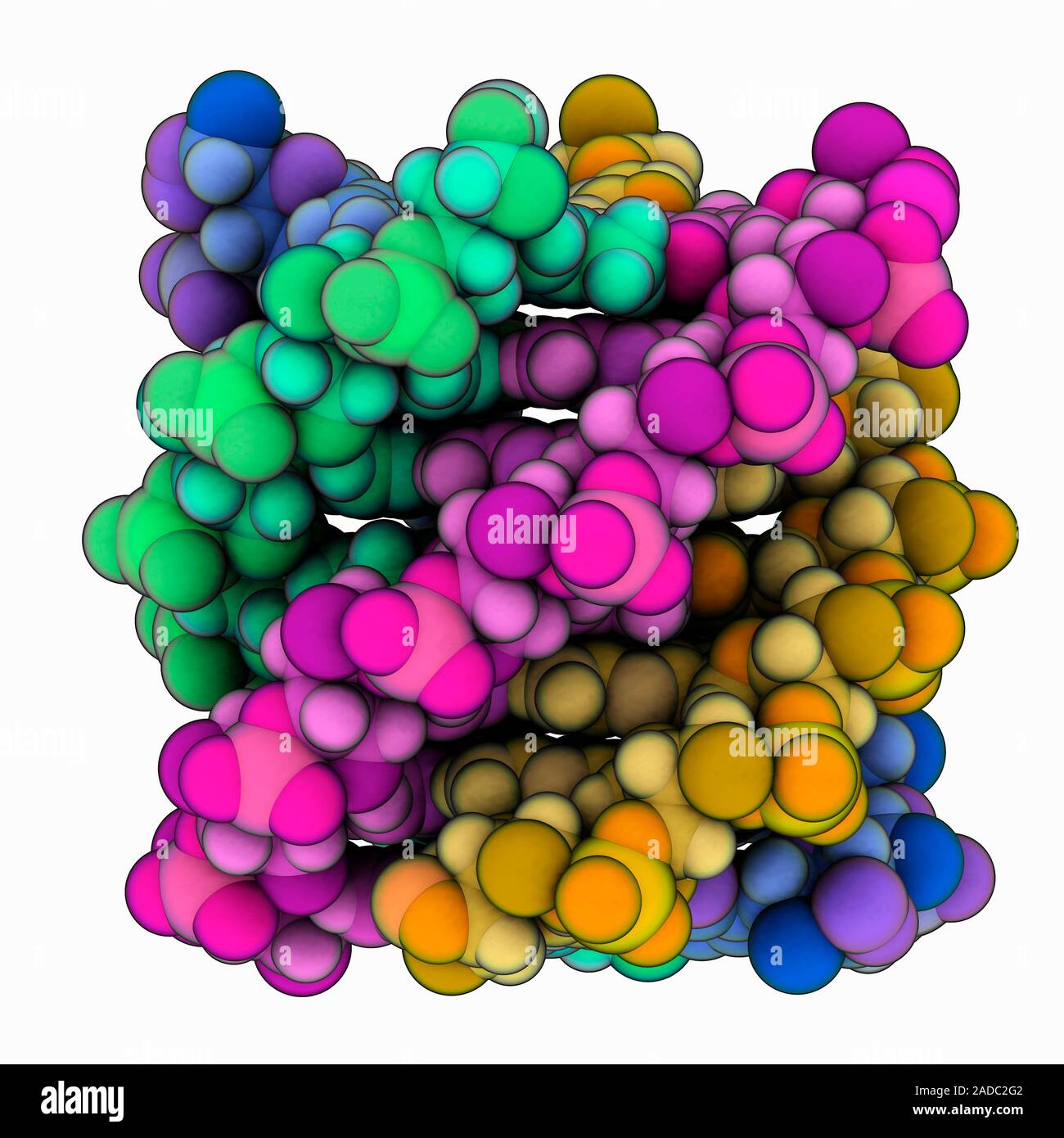Parallel Stranded Dna Synthetic quadruplex DNA (deoxyribonucleic acid). Computer model ...