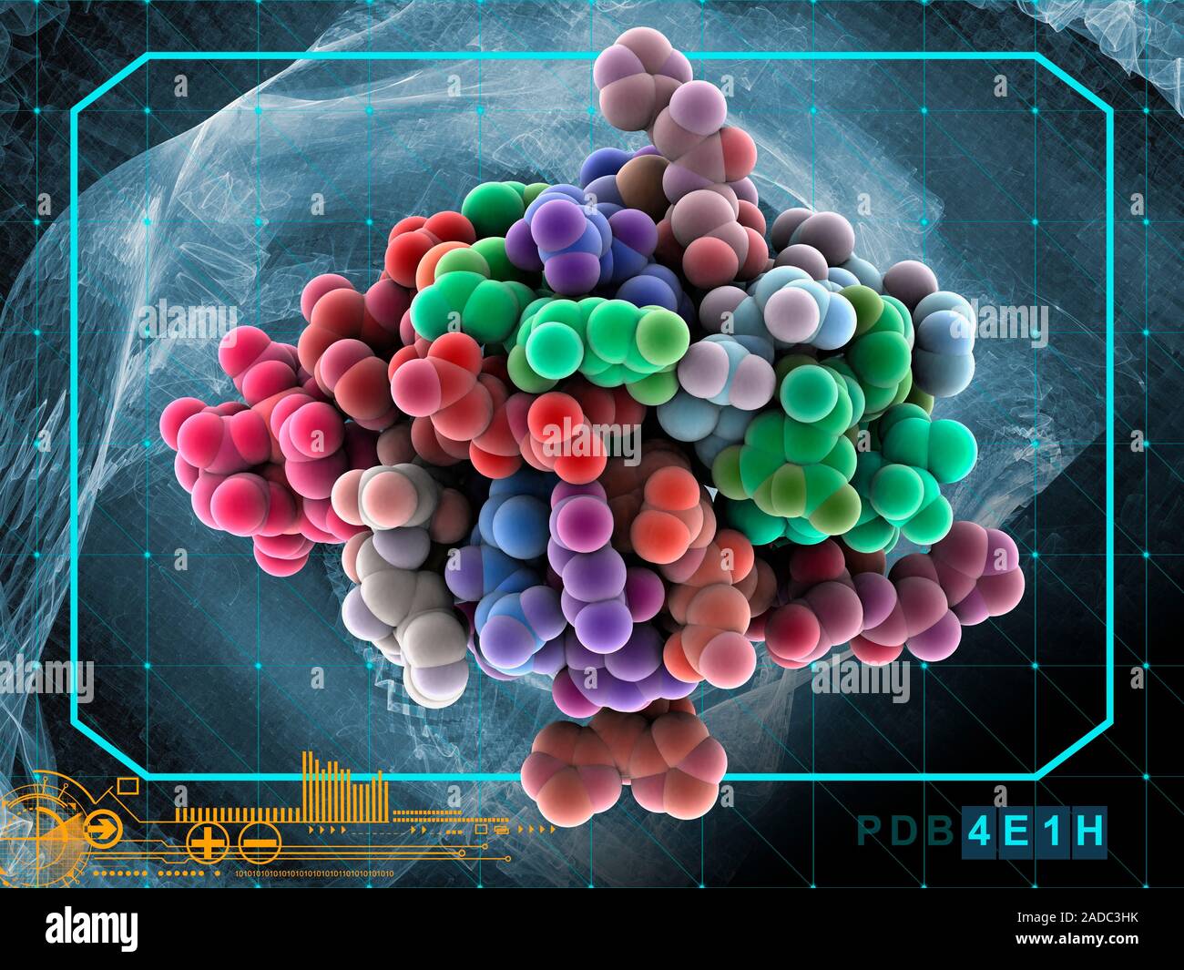 Human prion protein fragment, molecular model. Prions are abnormal ...