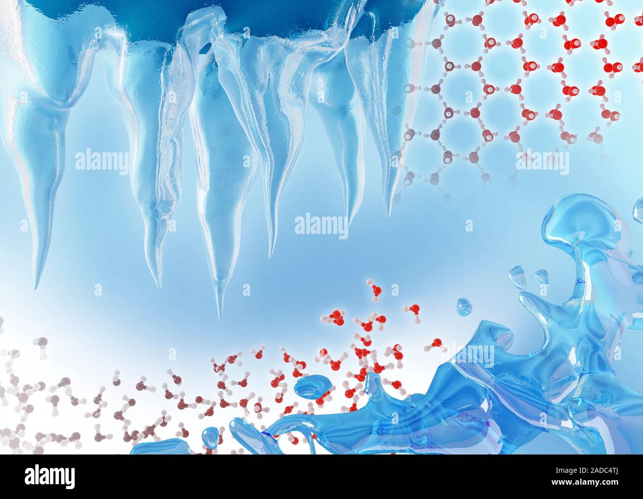 structure of water molecules in ice