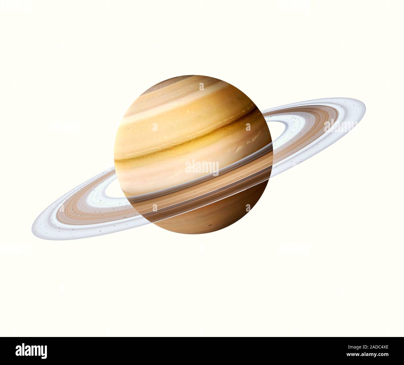 Saturn, illustration. Saturn is the sixth planet from the Sun and the ...