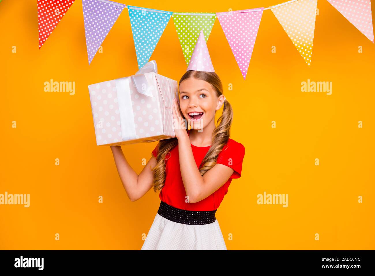 Photo Of Pretty Funny Little Lady Long Tails Hairstyle Birthday