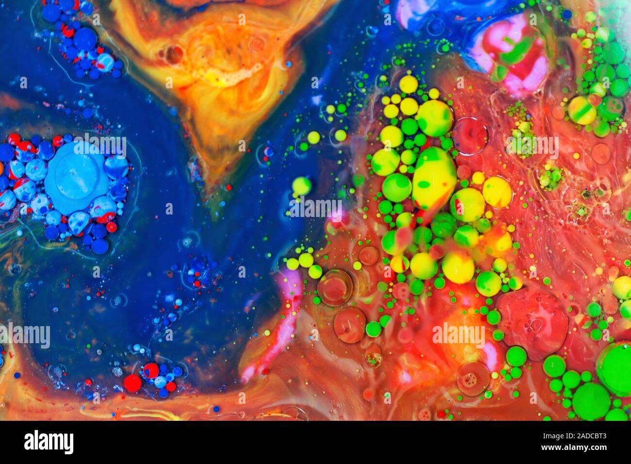 Combination of household liquids, including paint, milk, cooking oil