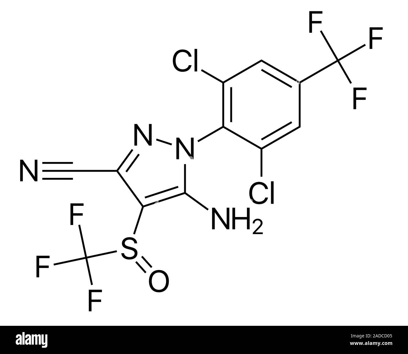 Fipronil insecticide molecule, skeletal formula Stock Photo Alamy