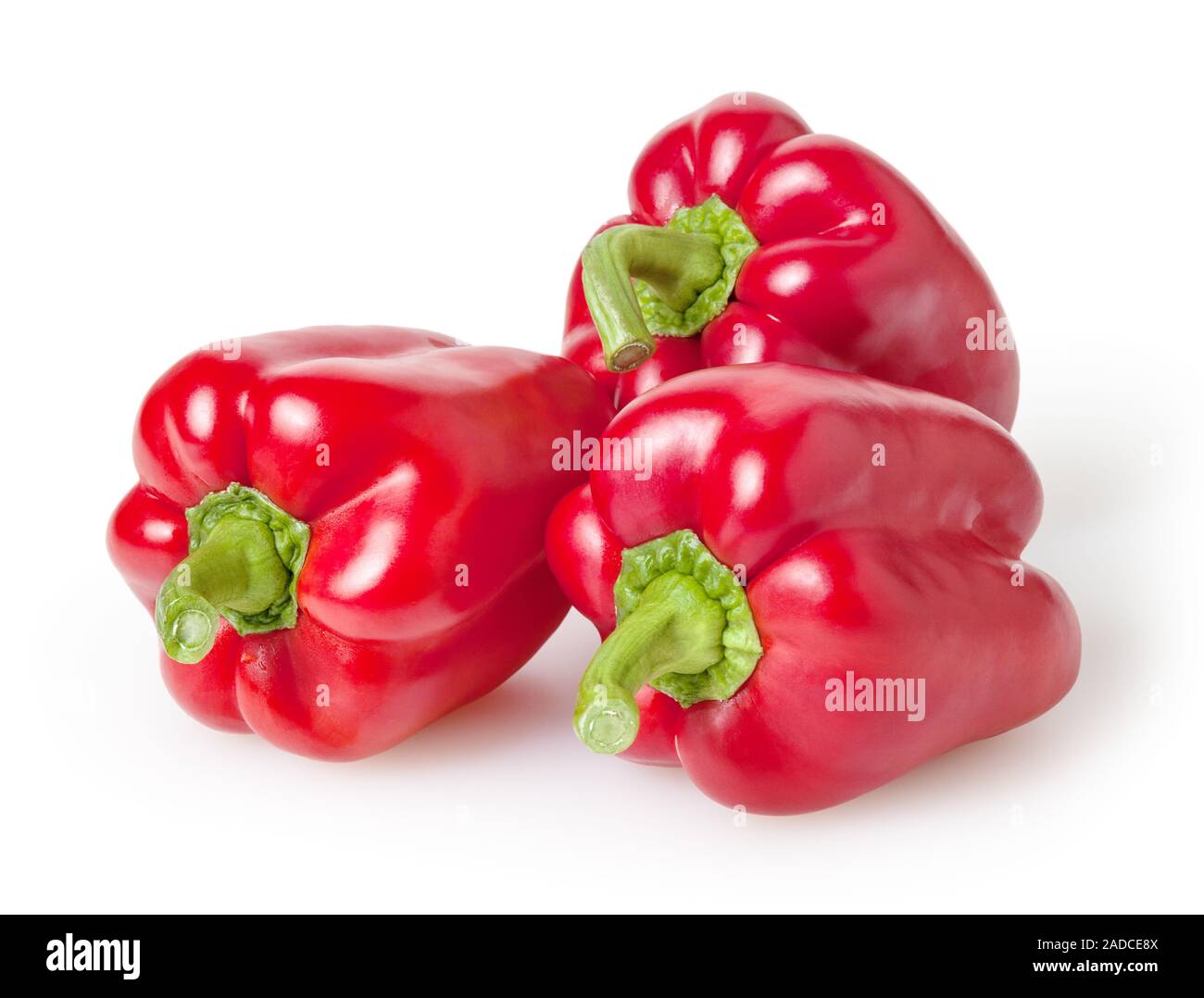 Red peppers isolated on white background with clipping path Stock Photo