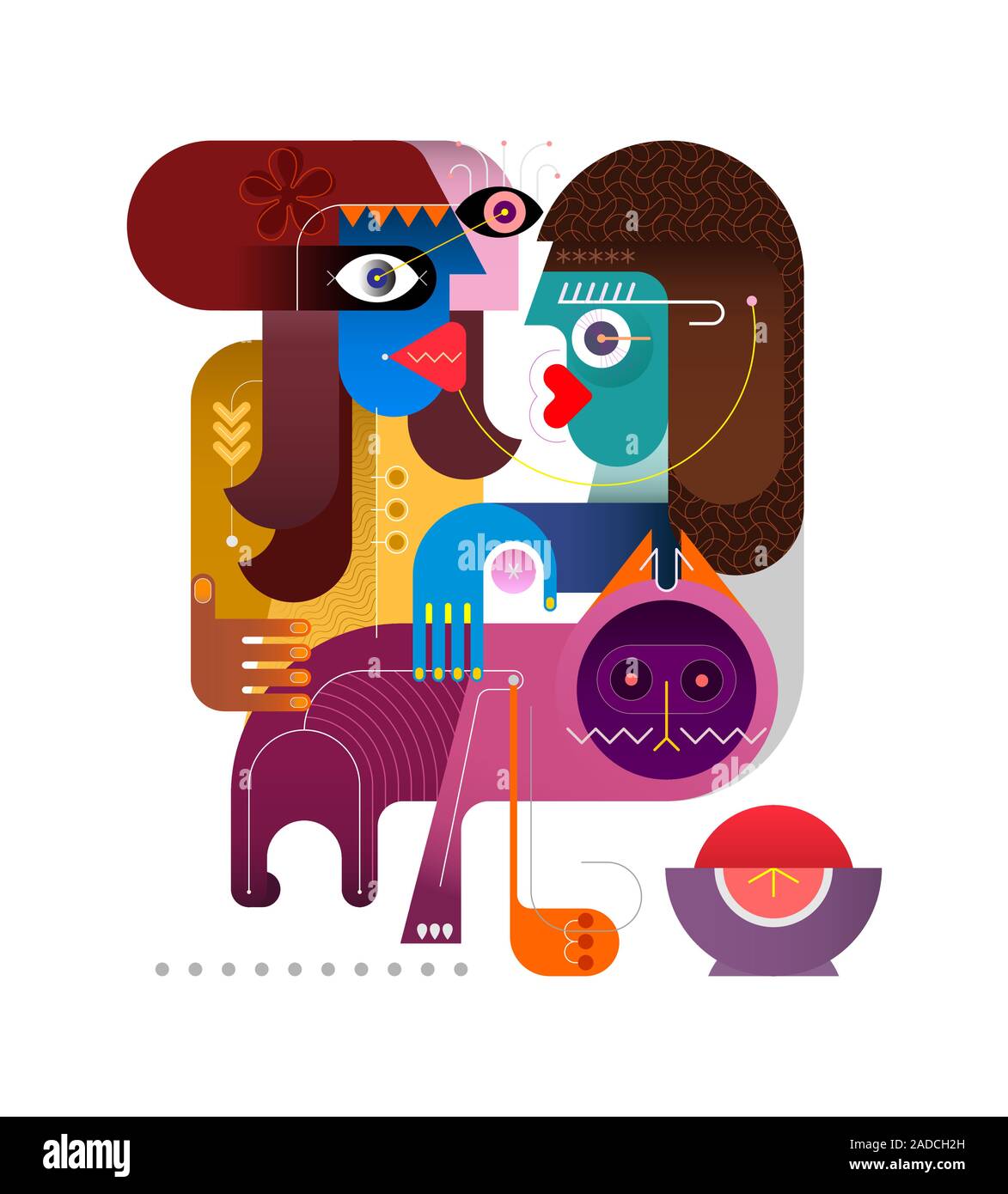 Two friends standing in Stock Vector Images Alamy