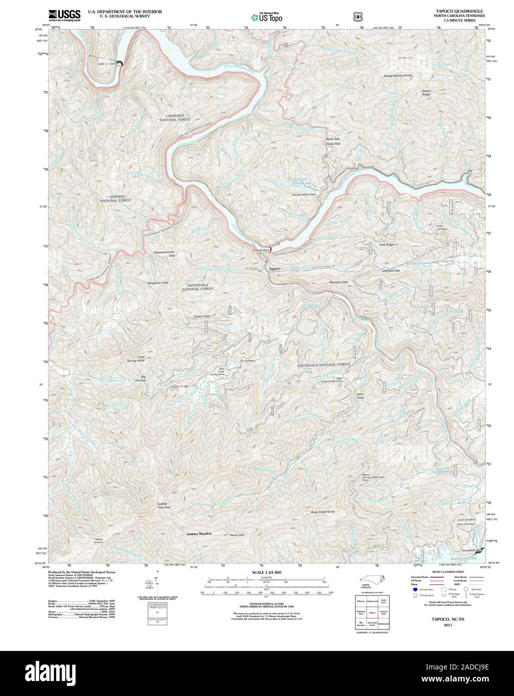 Tapoco Map Nc Map Cut Out Stock Images & Pictures - Alamy
