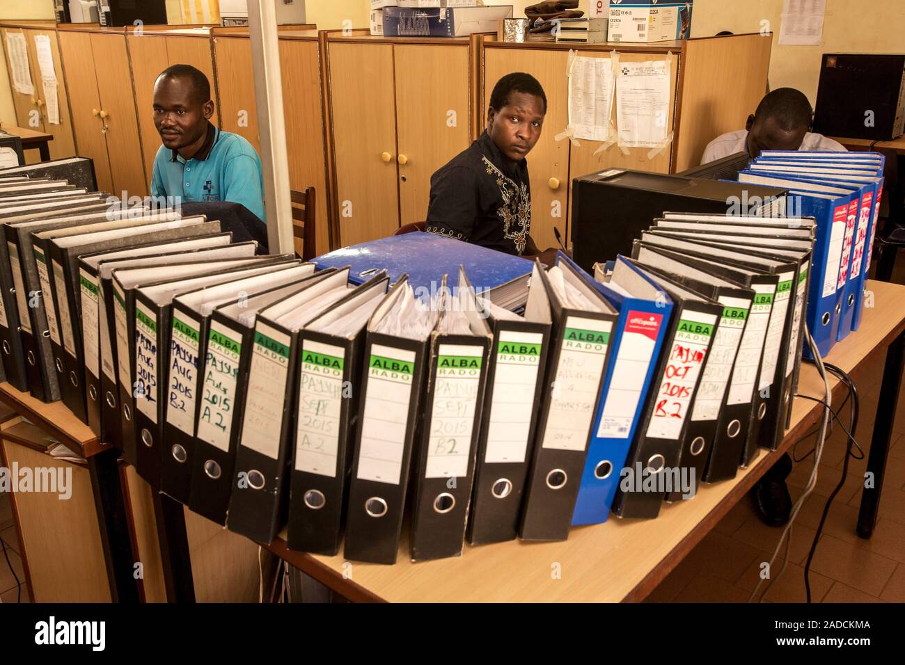 Hospital administration. Hospital employees working in an ...