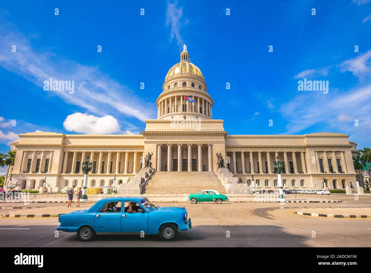 National Capitol Building and vintage in havana, cuba Stock Photo